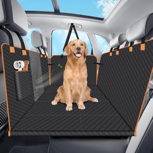 Hard Bottom Dog Car Seat Cover for Back Seat (For Cars/ Mid-Size SUV/ Small Truck / Black)