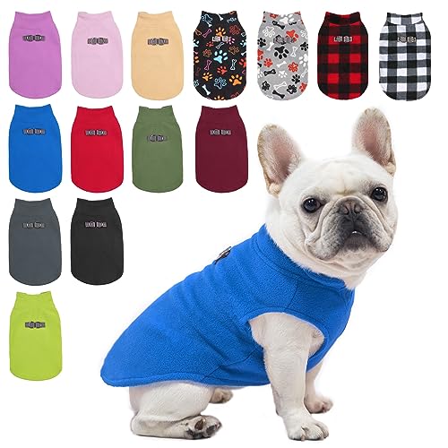 Dog Fleece Vest Sweater Winter Jacket for Small and Medium Dogs with D (Medium / NAVY BLUE)