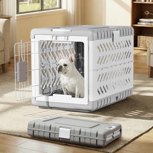 Collapsible Dog Crate for Medium (Grey / 28.0"L x 18.3"W x 20.9"H)