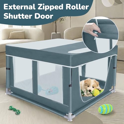 Dog Kitten Playpen with Cover (Green)