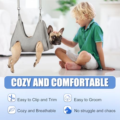 Dog Grooming Hammock Harness (XXXL (140 LB Max) Silver Grey 20-31in)