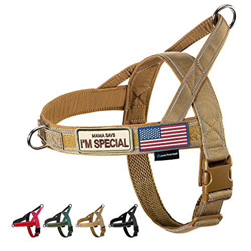 No Pull Dog Harness with Soft Padded Handle (XL / Brown)