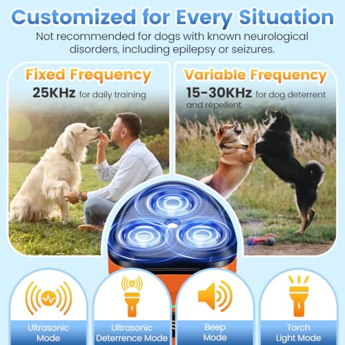 3X Ultrasonic to Stop Barking Neighbors Dog (Neon Orange)