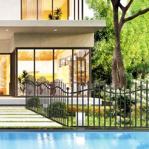 No Dig Garden Fence 24" H x 22.5'L with Gate Decorative Yard Dog Panels (24 in(H) X 22.5 ft(L))