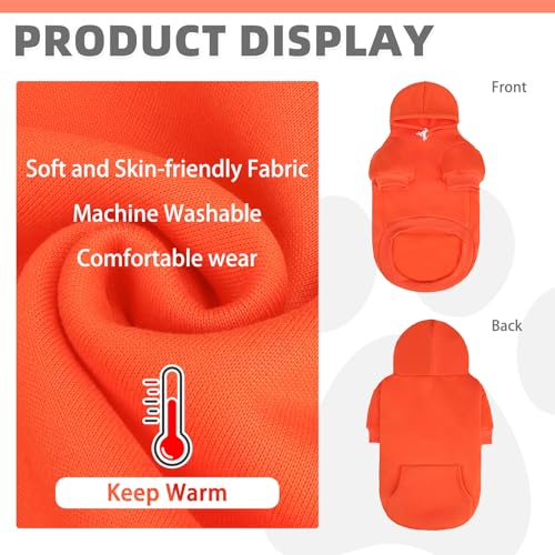 Dog Hoodie for Large Medium Small Dogs (Orange / X-Large/XX-Large)