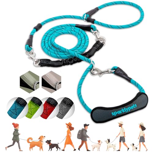 Bungee Rope Handsfree Leash for 1 Dog Medium & Large (Teal)