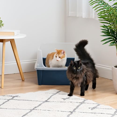 XX Large High Sided Cat Litter Box (XXL / Navy)