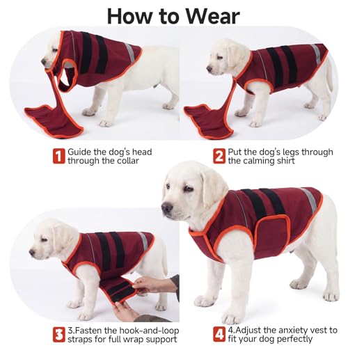 Small Dog Anxiety Vest (Red / S(Chest: 20.5 inch))