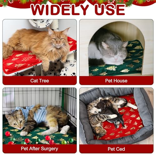 4 Pack Self Heating Cat Bed Cat Self Warming Pad with Removable Cover Extra Warm Thermal Pet Pad Washable Pet Crate Mat Anti Slip Kennel for Indoor Outdoor Pets (16 x 20 Inches)