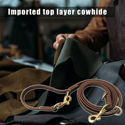 Hands Free Leather Dog Leash 8ft - PetSolution