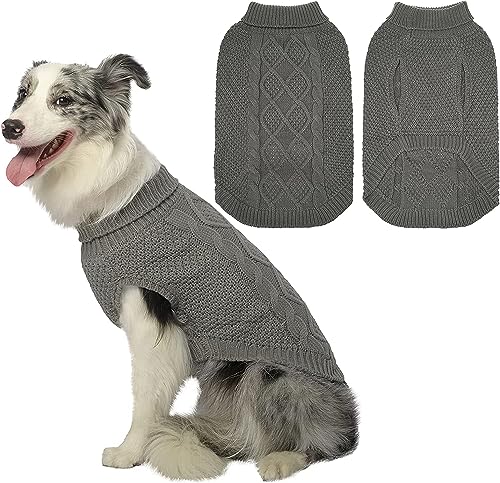 Turtleneck Dog Sweater (Large / Smoky Gray)