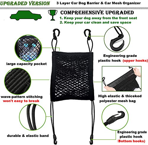 Dog Car Net Barrier with Mesh Organizer (12 in × 14.5 in)