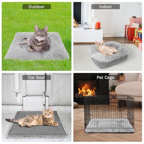 Self Warming Cat Bed Self Heating Cat Dog Mat (Grey / L: 24"x28")