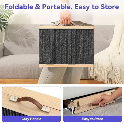 2026 Upgraded Small Dog Ramp for Couch Foldable (A-wood Color / 80×30cm-for couch)