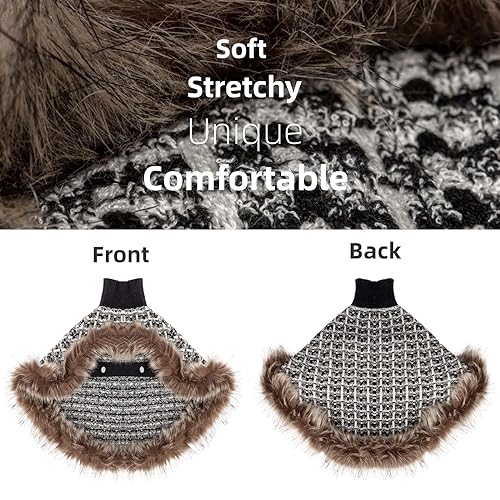 Dog Sweater Cloak (X-Large(Back Length 16") / Black)