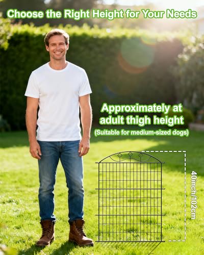 40in Tall 10 Panel Metal Garden Fence