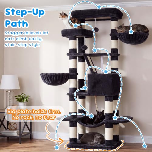 Cat Tree 68 inch Multi (Smoky Gray / 68 inch)