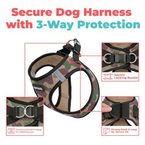 Voyager Step in Air Dog Vest Harness (Army/Black Trim / XXXS (Chest: 11 - 12"))