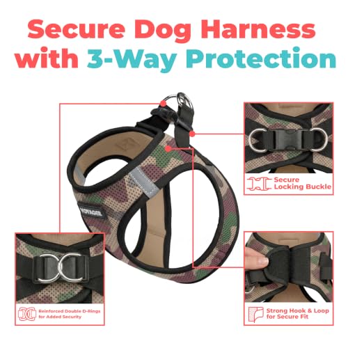 Voyager Step in Air Dog Vest Harness (Army/Black Trim / XS (Chest: 13 - 14.5"))
