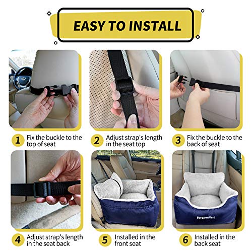 Dog Car Seat for Small Dogs & Cats Under 25 lbs (Blue / Small)