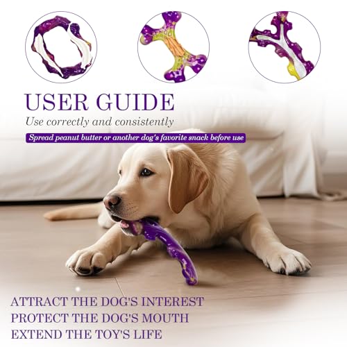 6 Pack Dog Toys for Aggressive Chewers (Purple-6-Pack)
