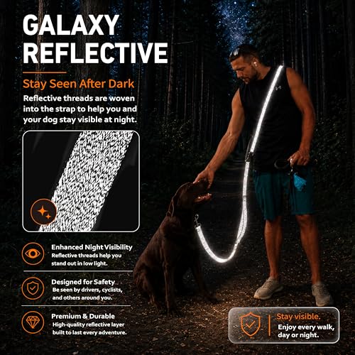 Hands Free Dog Leash (6–9.5 ft / Orange)