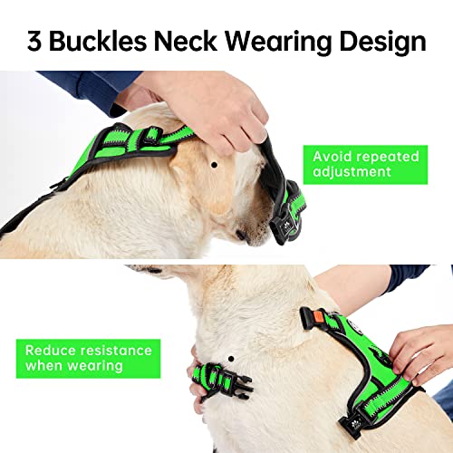 No Pull Dog Harness for Large Dogs (Green / X-Large)