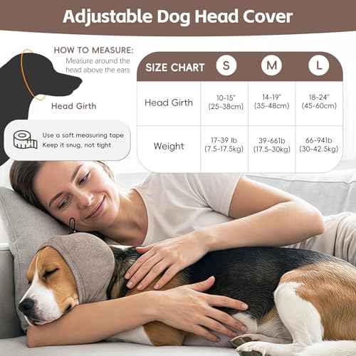 Upgraded Dog Ear Muffs No Shake Ear Wrap for Hematoma with SoundProof Pads (Khaki / Small(Head Circle:10"-15"))