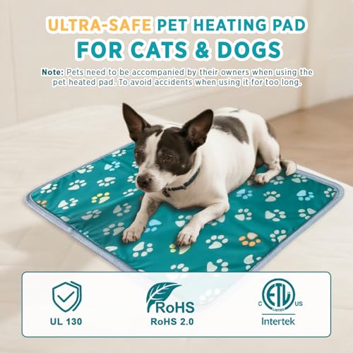 Pet Heating Pad for Cats & Dogs (24 X 16in / 1 pack green)