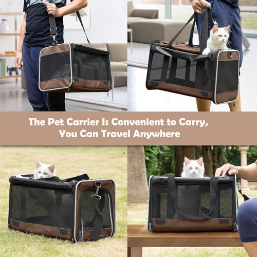 Pet Carrier for Large Cat Soft (Mocha Brown / 18.1"L x 11.8"W x 11.8"H)