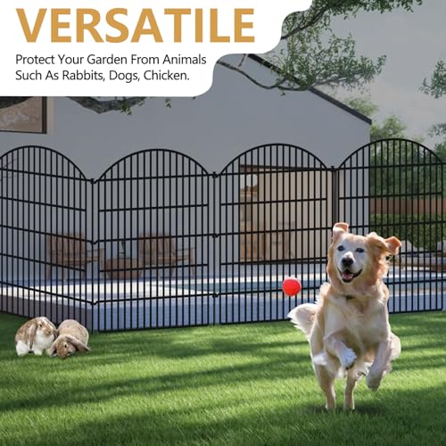 10 Panels Decorative Garden Metal Fence (48in(H) X 24ft(L))