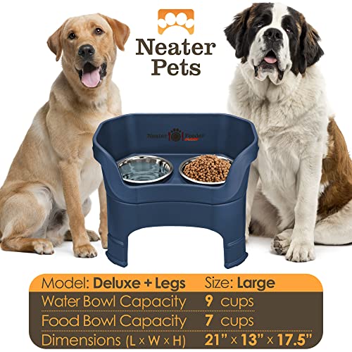 Neater Feeder Deluxe Mess (Large + Standard Bowl / Dark Blue)