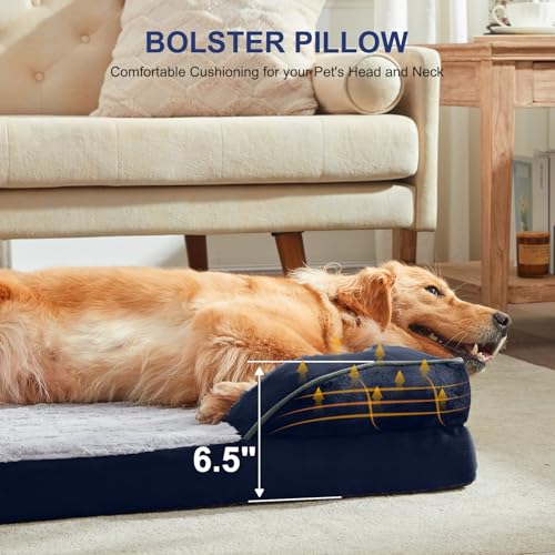 Orthopedic Supportive Extra Large Dog Bed (48.0''l x 35.0''w x 6.5''th / Blue)