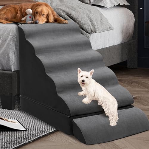 Dog Stairs for High Beds (dark grey)