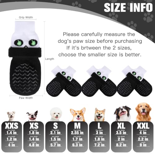 Anti Slip Dog Socks to Prevent Licking Paws for Hot Pavement (White & Black / Medium)