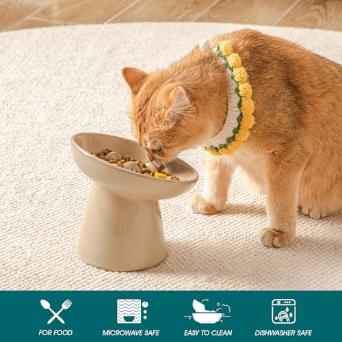 Ceramic Slow Feeder Cat Bowl (Brown)