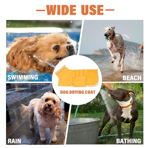 Dog Robe Fast Drying Towel (yellow / Small)