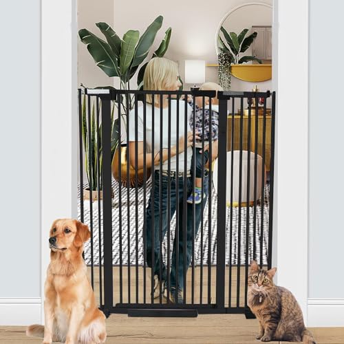 51.18 Inch Extra Tall Pet Gate (Black / 51 inch)