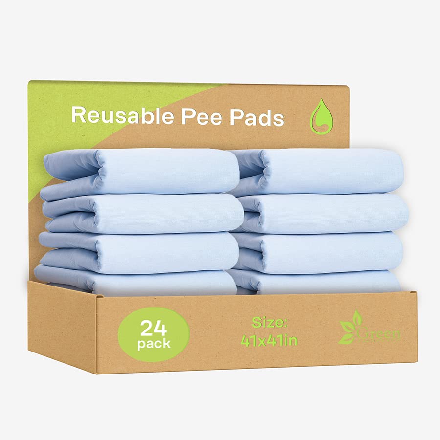 Washable Underpads (Blue/White / 24 Pack - 41x41)