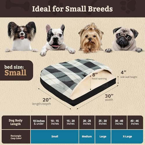 Rectangle Cozy Cave Dog Bed (Barkley Black Diamond / Small)