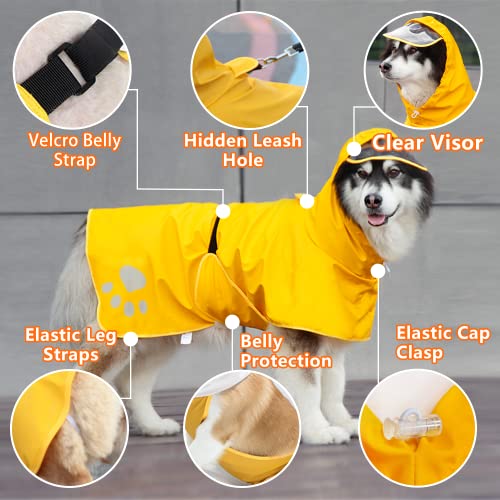 Dog Raincoat Hooded Slicker Poncho (Medium / Yellow)