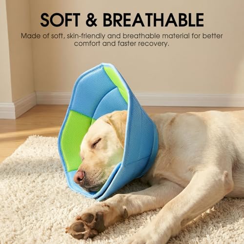 Dog Cones for Large Dogs Soft Dog Cone to Stop Licking (Light Blue / X-Large)