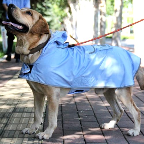 Dog Raincoat Reversible (Light Blue / X-Large(37-55lb))