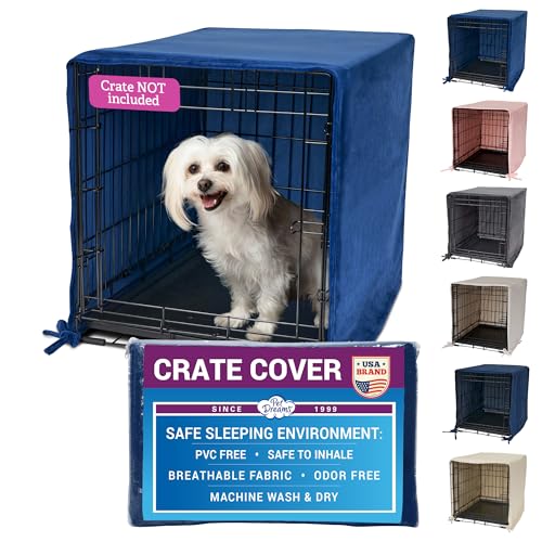 Dog Crate Cover (Navy Blue / 24.0"L x 18.0"W x 19.0"H)