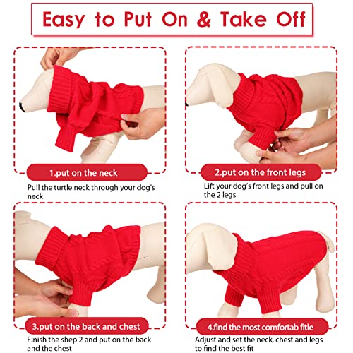 Small Dog Sweater for Small Dogs Girl (X-Small / Red)