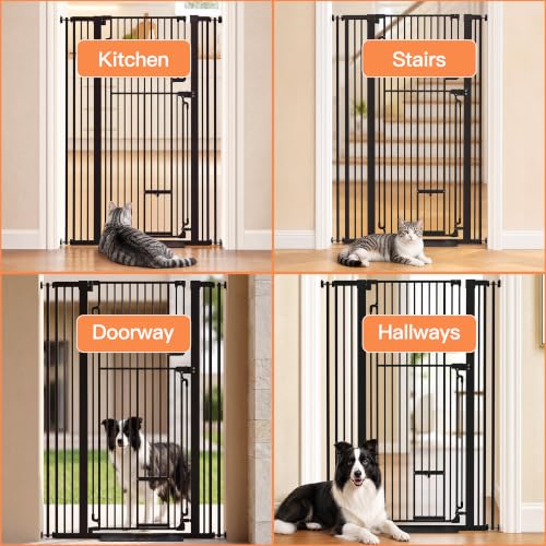 55" Extra Tall Cat Gate 31.5" (Black / 55" Tall, 31.5-42.5" Wide)
