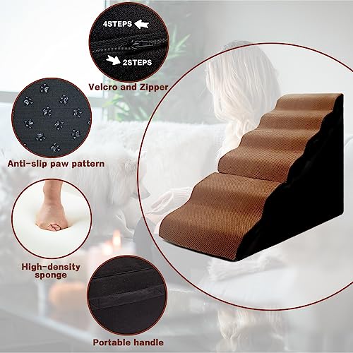 6 Step Dog Steps for High Beds 30" H (Brown 30" H)