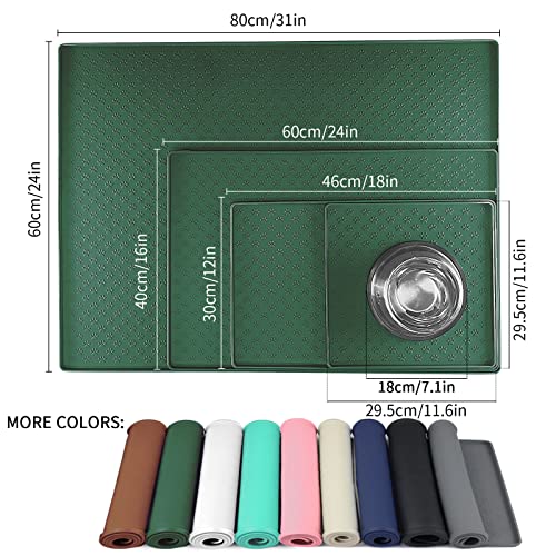 Pet Placemat for Dog and Cat (24.5"L x 16.5"W / Hunter Green)