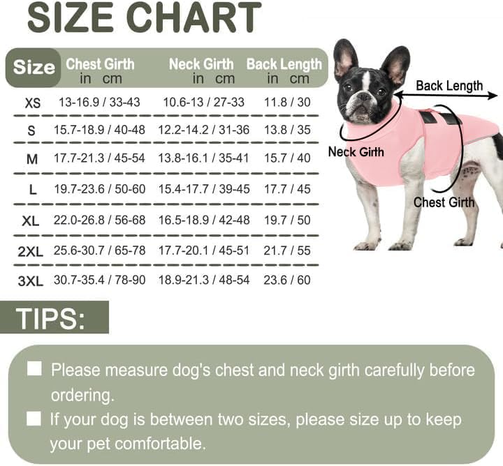 Reflective & Soft Dog Anxiety Vest with Ear Wraps for Thunderstorm (Pink / X-Small)