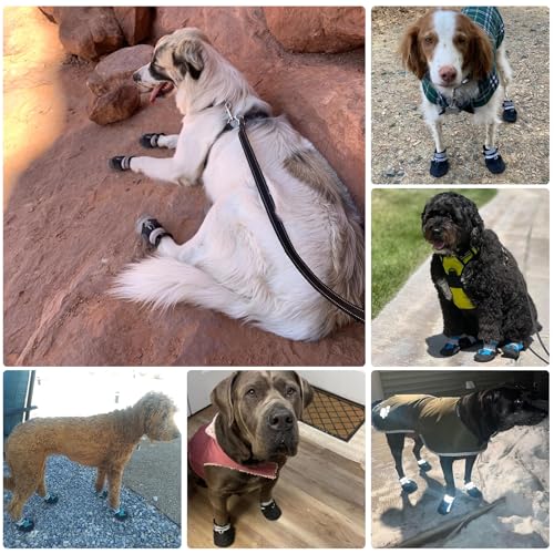 Breathable Dog Boots for Medium Large Dogs (Black / XXL (Insole Width 3.2")for 94~100lb)